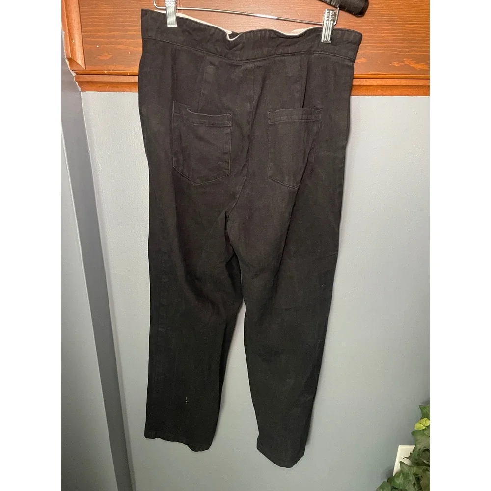 Princess Polly Low Rise Straight Leg Pants Black Womens Size US 10 AU